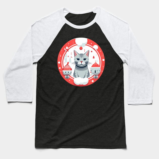 Egyptian Mau Cat Xmas, Love Cats Baseball T-Shirt by dukito